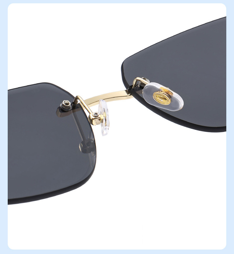 Rimless square sunglasses