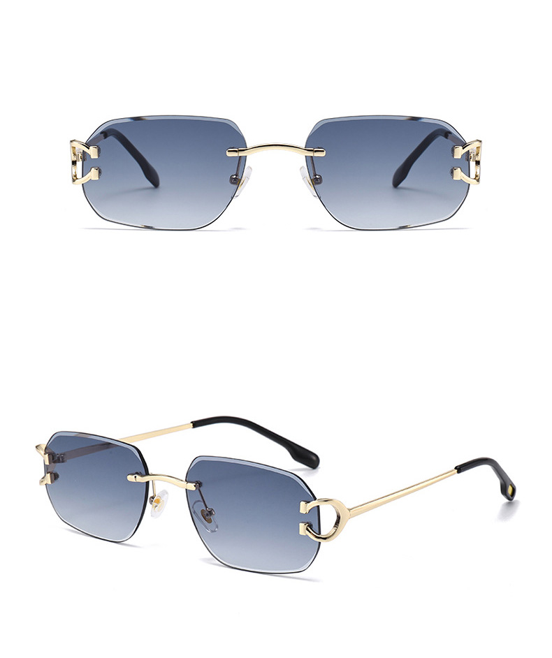 Rimless square sunglasses details