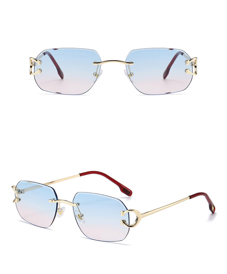 Rimless square sunglasses details