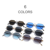 Rimless Polygon Gradient Lens UV400 Protection Shades Sunglasses for Men & Women