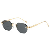 Rimless Polygon Gradient Lens UV400 Protection Shades Sunglasses for Men & Women