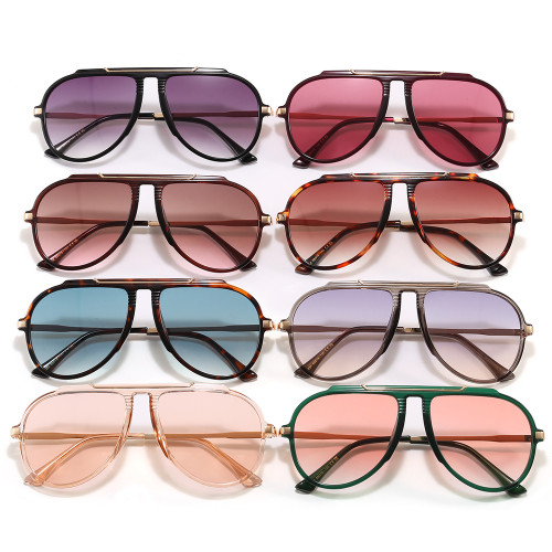 Oversized Pilot Classic Double Beam Gradient Shades Stylish Outdoor Driving Sunglasses