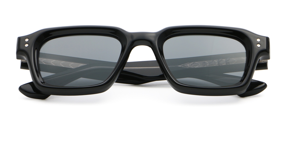 Retro Rectangle Sunglasses Tortoise Frame - Model View
