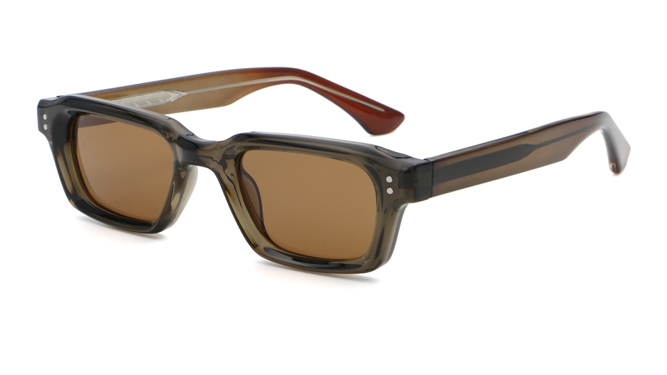 Retro Rectangle Sunglasses White Frame - Front View