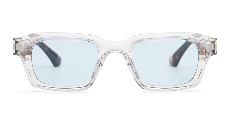 Retro Rectangle Sunglasses Bold Frame - Model Close Up 2