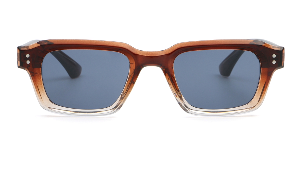 Retro Rectangle Sunglasses Black and Brown Variation