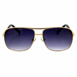 Luxury Retro Pilot Sunglasses with Double Bridge - Oversized Metal Frame Designer Sun Shades for Men & Women