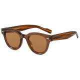 Retro Round Reinforced Wire-Core Temples Outdoor Vacation Sunglasses