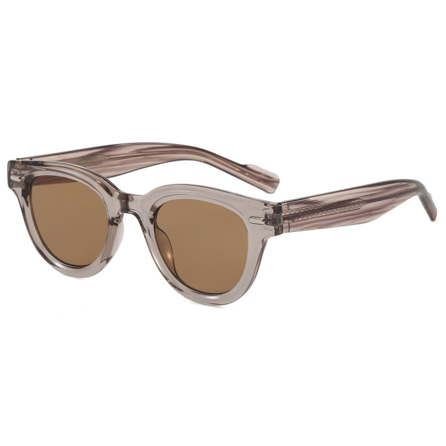 Retro Round Reinforced Wire-Core Temples Outdoor Vacation Sunglasses