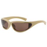 Y2K Sporty Wrap Around Oval UV400 Protection Shades Sunglasses