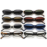 Retro 90s Oval Slim Frame Shades Sunglasses for Women Men