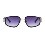 Vintage Y2K Square Double Bridge Pilot Sunglasses for Men Women