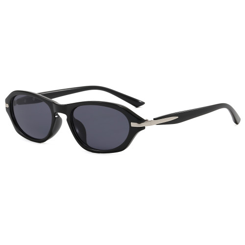 Retro 90s Cat-Eye Slim Rectangle Shades Sunglasses for Men Women