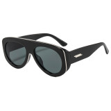 Y2K Oversized Thick Frame Shield Sunglasses for Men Women