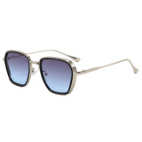 Classic Sleek Square Pilot Style Gradient Lenses Sunglasses
