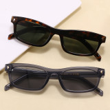 Retro 90s Style UV400 Narrow Rectangle Sunglasses for Men Women