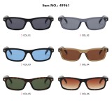 Retro 90s Style UV400 Narrow Rectangle Sunglasses for Men Women