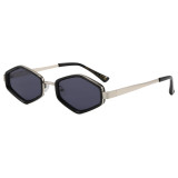 Retro Y2K Hexagonal Metal Shades Sunglasses