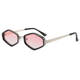 Retro Y2K Hexagonal Metal Shades Sunglasses