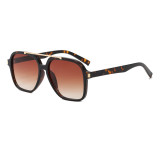 Classic Oversized Square Double-Bridge Pilot Sunglasses