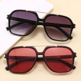 Classic Oversized Square Double-Bridge Pilot Sunglasses