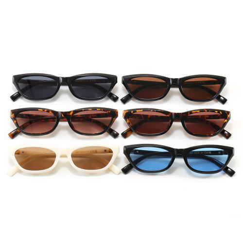Retro 90s Narrow Frame Cat Eye Y2K Shades Sunglasses for Women