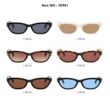 Retro 90s Narrow Frame Cat Eye Y2K Shades Sunglasses for Women