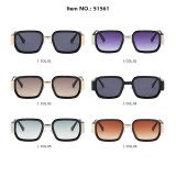 Retro Square Thick Frame Metal Temple Shades Sunglasses for Women Men