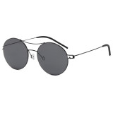 Double Bridge Thin Wire Rim Circle Shades Sunglasses