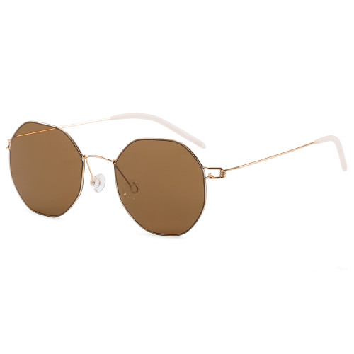 Polygon Thin Metal Frame Lightweight Gradient Lens Sunglasses