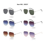 Double Bridge Square Metal Gradient Lens UV400 Shades Sunglasses