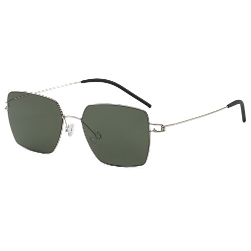 Thin Metal Square Lightweight Gradient Lens  Sunglasses