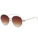 Thin Metal Round Gradient Lens UV400 Shades Sunglasses