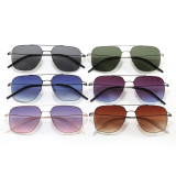 Double Bridge Square Metal Gradient Lens UV400 Shades Sunglasses