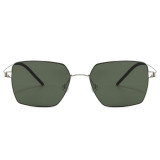Thin Metal Square Lightweight Gradient Lens  Sunglasses