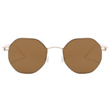 Polygon Thin Metal Frame Lightweight Gradient Lens Sunglasses