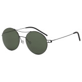 Double Bridge Thin Wire Rim Circle Shades Sunglasses