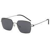 Thin Metal Square Lightweight Gradient Lens  Sunglasses