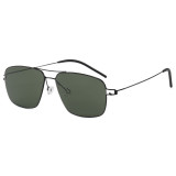 Double Bridge Square Metal Gradient Tinted Lens Sunglasses