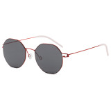 Polygon Thin Metal Frame Lightweight Gradient Lens Sunglasses