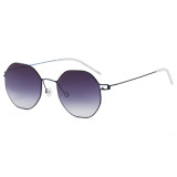 Polygon Thin Metal Frame Lightweight Gradient Lens Sunglasses