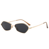 Retro Y2K Thin Metal Hexagonal Polarized Sunglasses for Women Men
