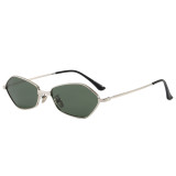 Retro Y2K Thin Metal Hexagonal Polarized Sunglasses for Women Men