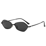 Retro Y2K Thin Metal Hexagonal Polarized Sunglasses for Women Men