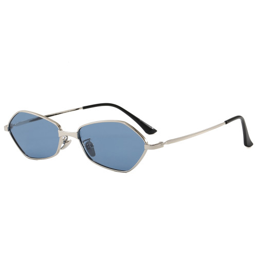 Retro Y2K Thin Metal Hexagonal Polarized Sunglasses for Women Men
