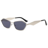 Retro Slim Hexagon Cat Eye Shades Sunglasses for Women