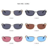 Retro Slim Rectangular UV400 Protection Shades Sunglasses for Women Men
