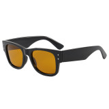 Retro Square Thick Frame Tinted Lens Polarized Sunglasses for Men Women