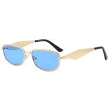 Retro Slim Rectangular UV400 Protection Shades Sunglasses for Women Men