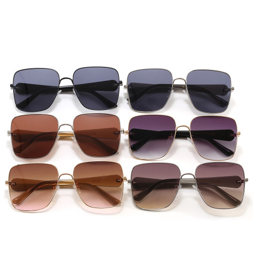 Retro Oversized Square Gradient Lens Shades Sunglasses for Women Men